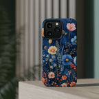 Blue Wildflower MagSafe iPhone Case: Dreamy Floral Design 14 15 16 Pro Plus Max