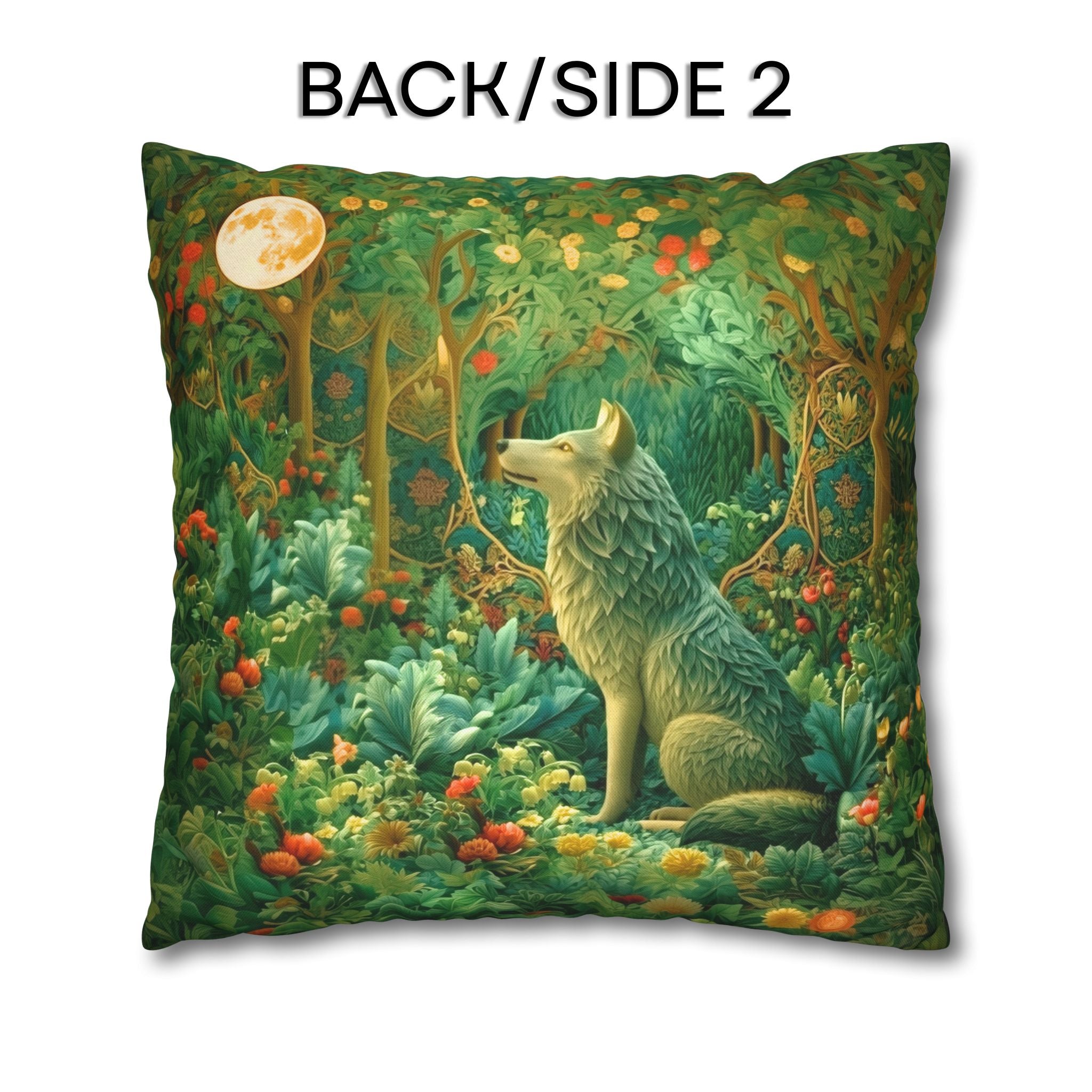 Mystical Wolf Moon Decorative Pillow