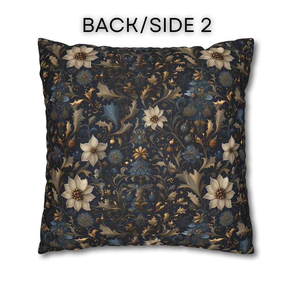 Midnight Blue William Morris Christmas Botanical Pillow Cover