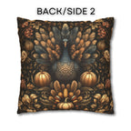 Fall Harvest Turkey Pillow Cover:  William Morris Inspired Botanical Autumn Accent