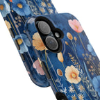 Blue Wildflower MagSafe iPhone Case: Dreamy Floral Design 14 15 16 Pro Plus Max