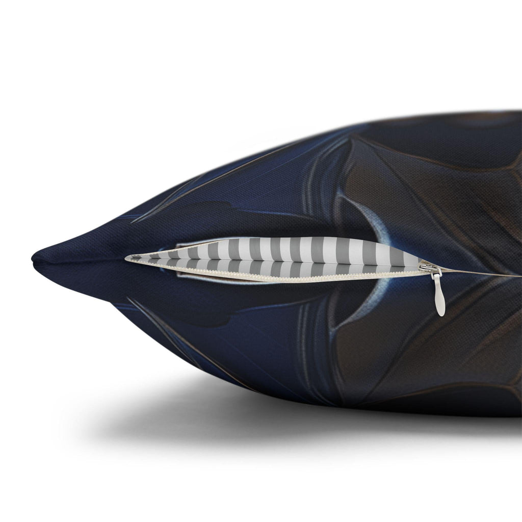 Elegant Silver & Blue Holly Leaf Christmas Pillow Cover - Moody Contemporary Holiday Decor
