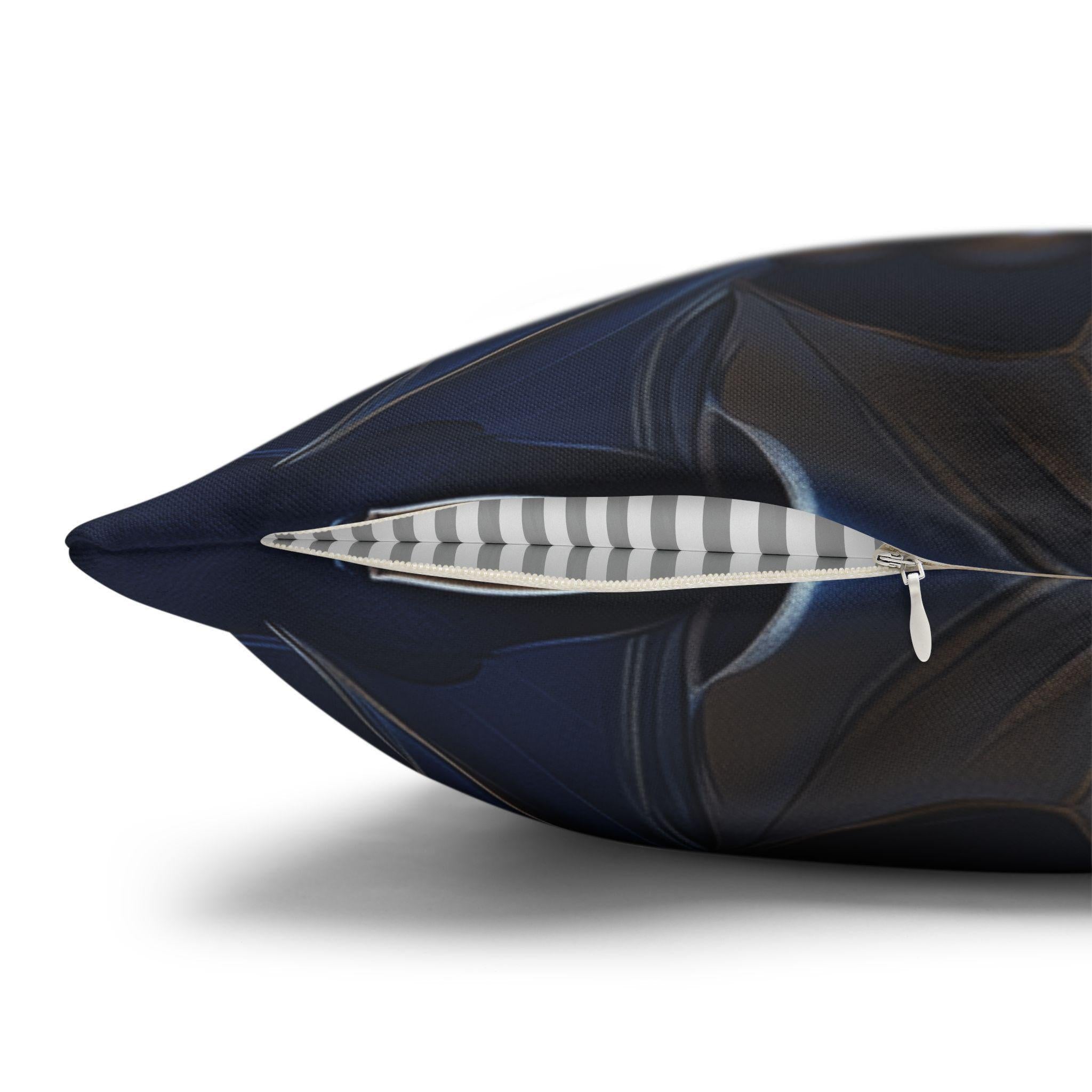 Elegant Silver & Blue Holly Leaf Christmas Pillow Cover - Moody Contemporary Holiday Decor