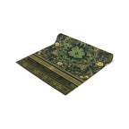 Celtic Clover Botanical Table Runner: William Morris Inspired Green Tapestry