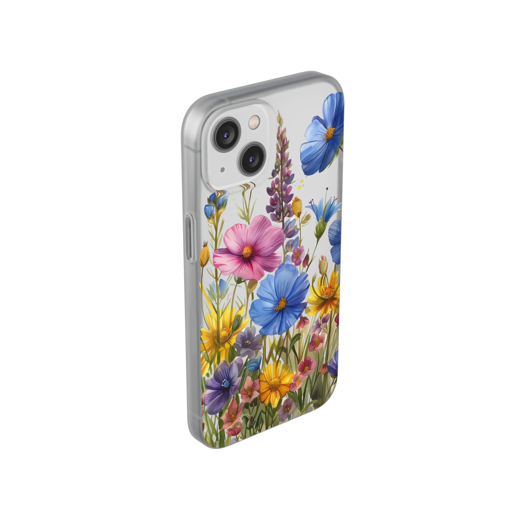Floral Phone Case: Slim Matte TPU Cover, Wildflower Garden