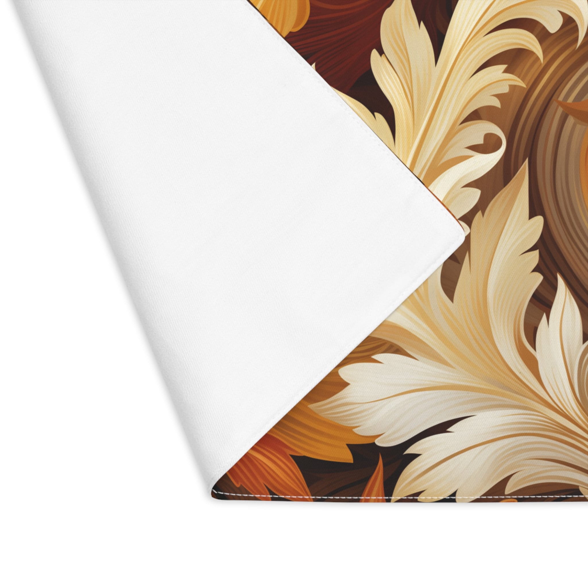 Autumn Leaves Swirling Cotton Twill Placemat - Fall-Themed Table Linen for Thanksgiving Decor 18x14