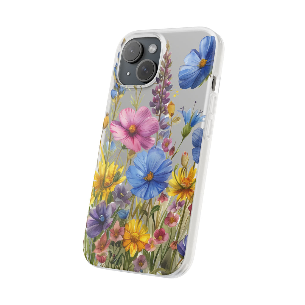 Floral Phone Case: Slim Matte TPU Cover, Wildflower Garden