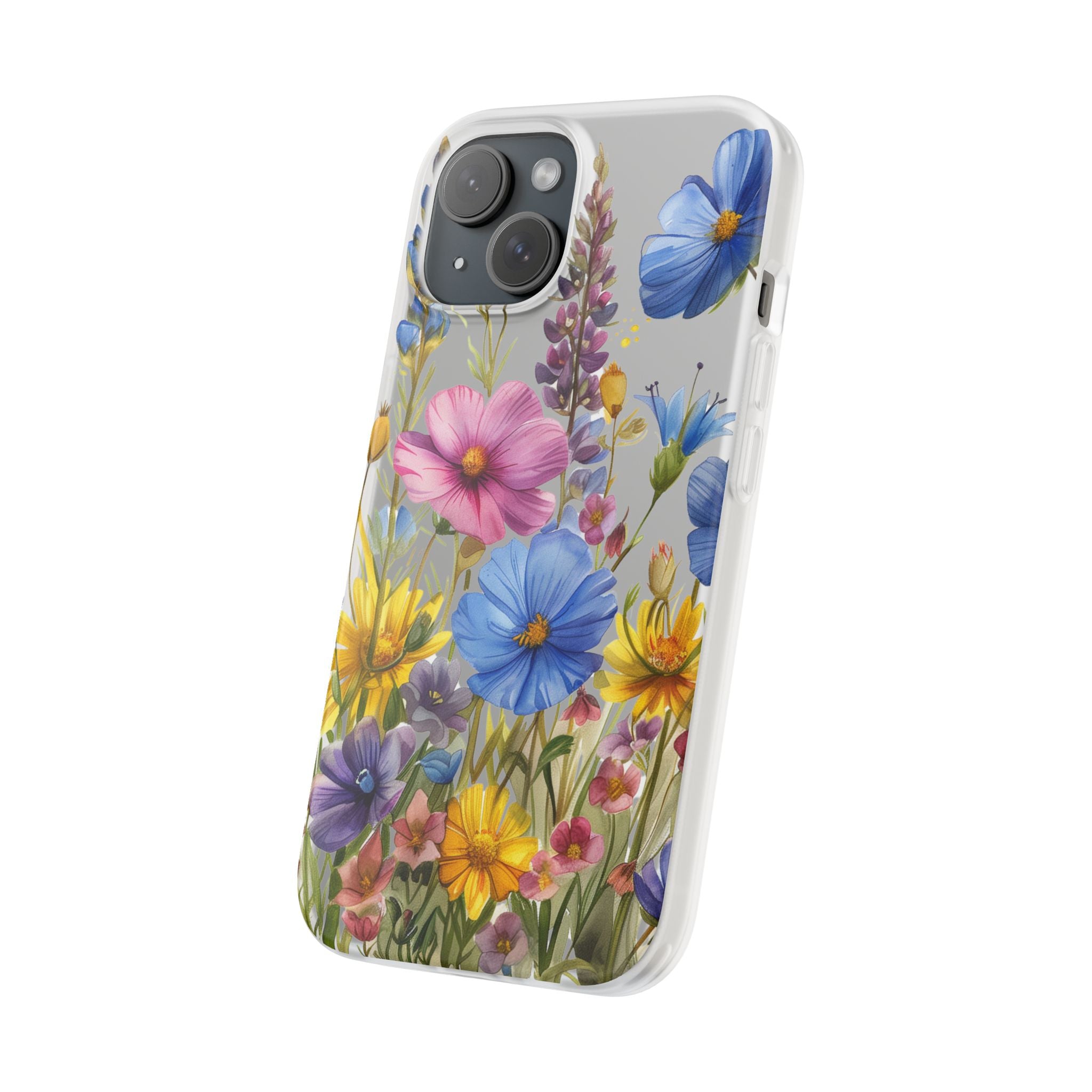 Floral Phone Case: Slim Matte TPU Cover, Wildflower Garden