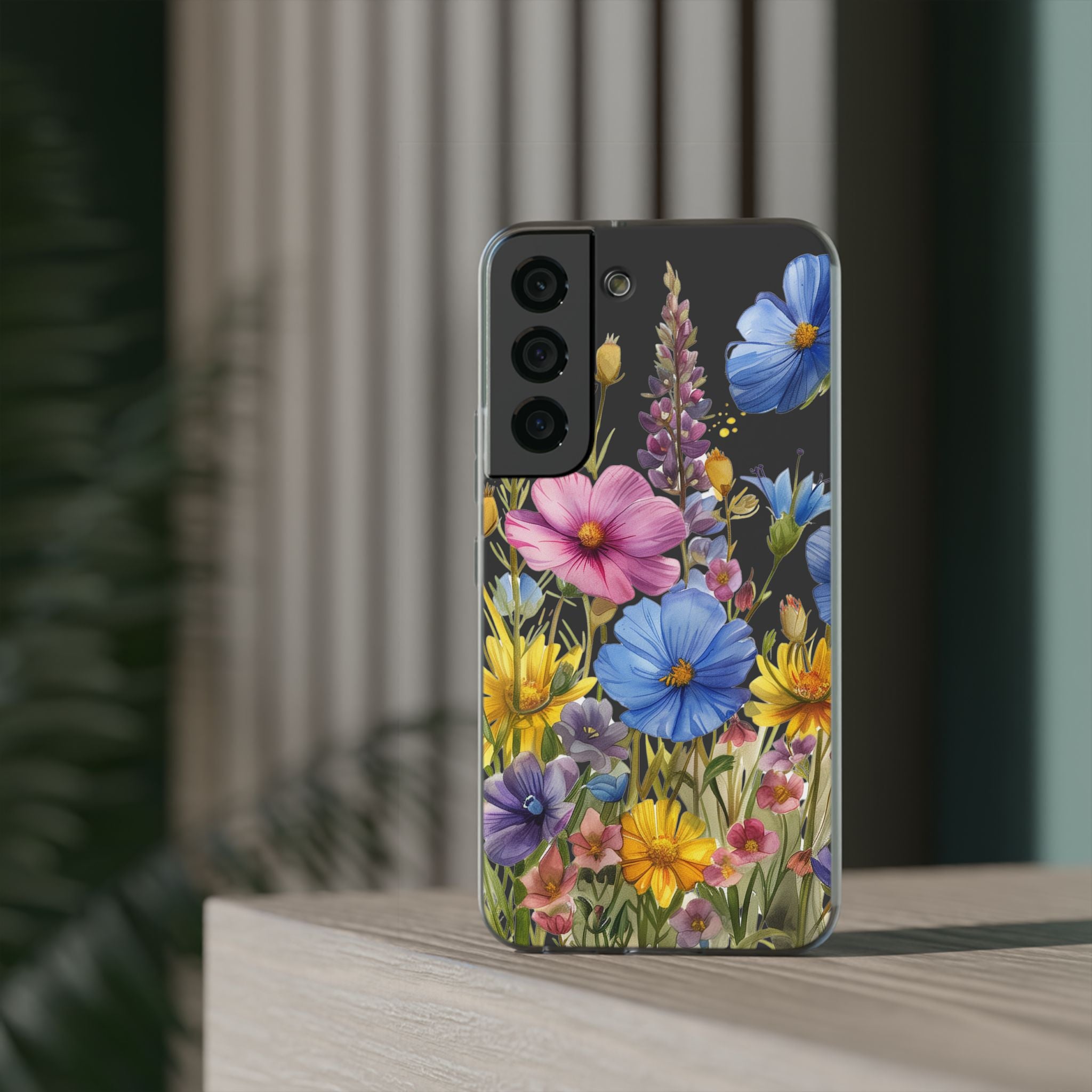Floral Phone Case: Slim Matte TPU Cover, Wildflower Garden