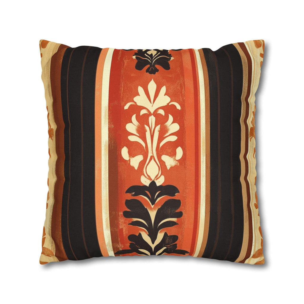 Fall Pillow Cover: Pumpkin Spice Damask Design (14x14 to 20x20 inches)