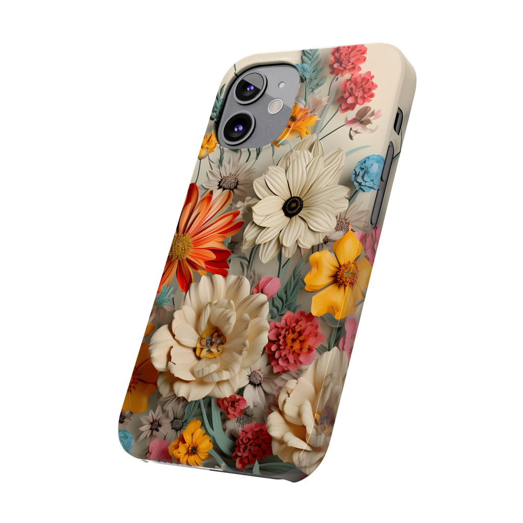 Wildflower iPhone Case: Vintage Style Floral Design, Slim Protective Cover