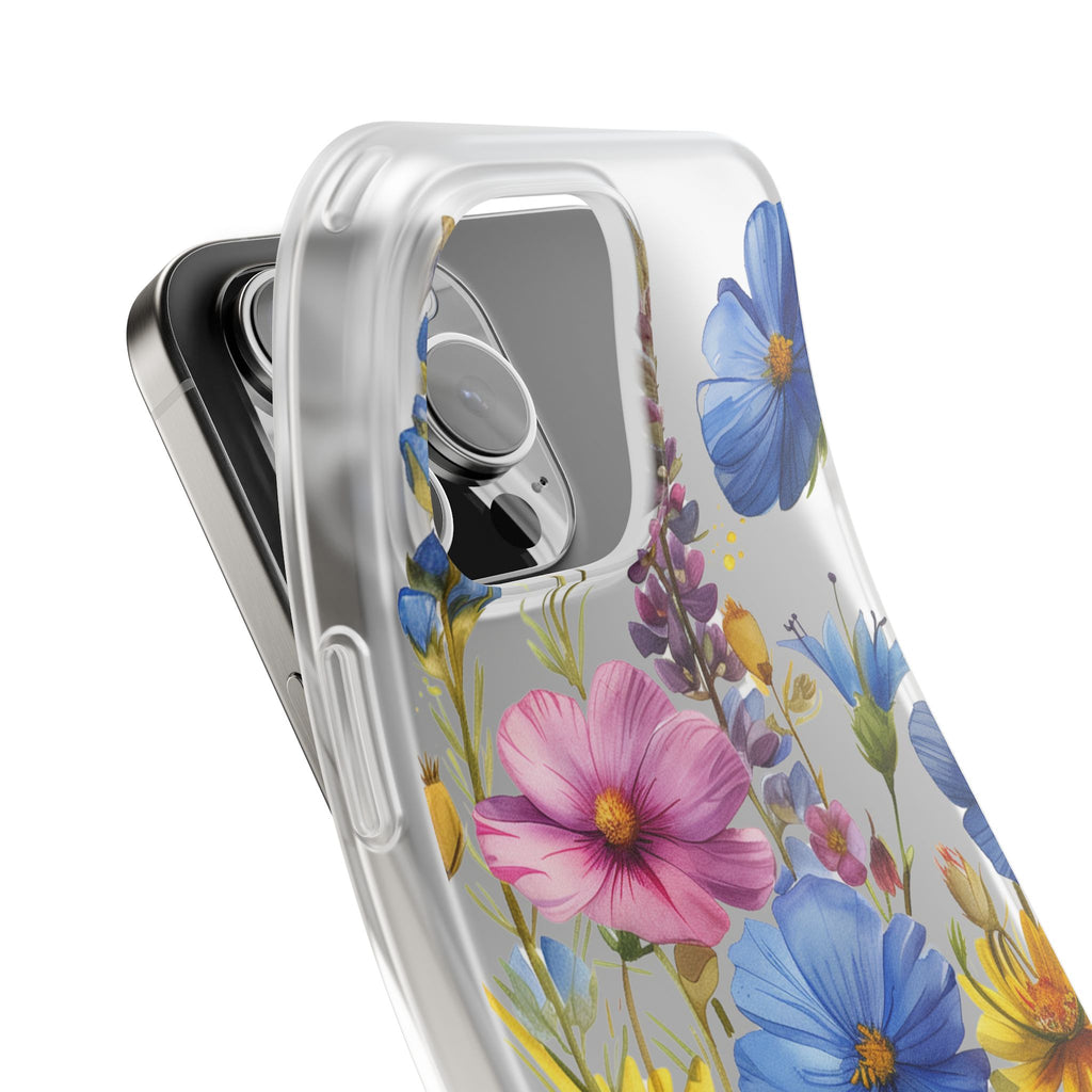 Floral Phone Case: Slim Matte TPU Cover, Wildflower Garden