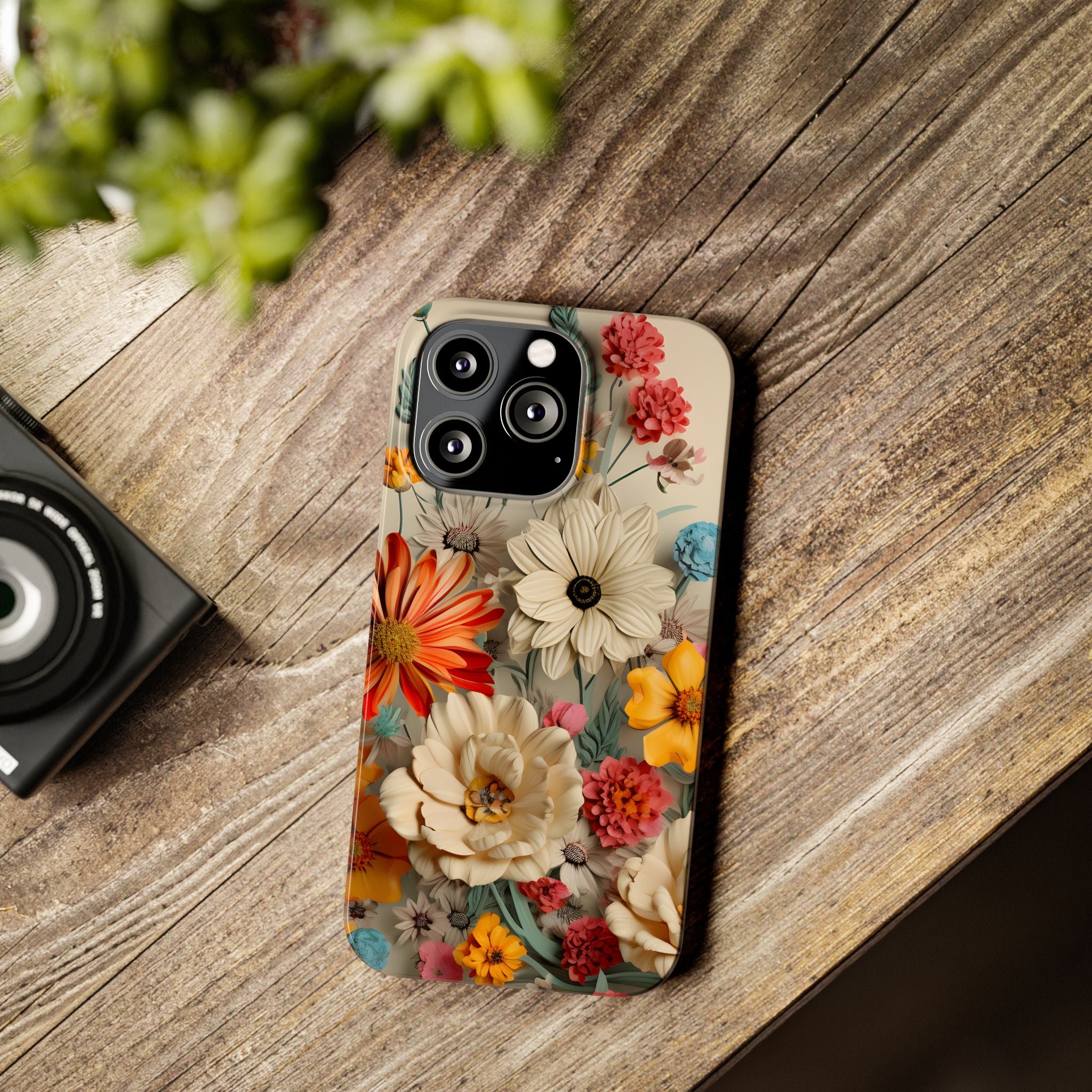 Wildflower iPhone Case: Vintage Style Floral Design, Slim Protective Cover