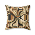 Geometric Earth Tone Throw Pillow: Modern Abstract Decor