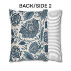 Blue Country Farmhouse Pillow Cover: William Morris Inspired Toile Floral Accent