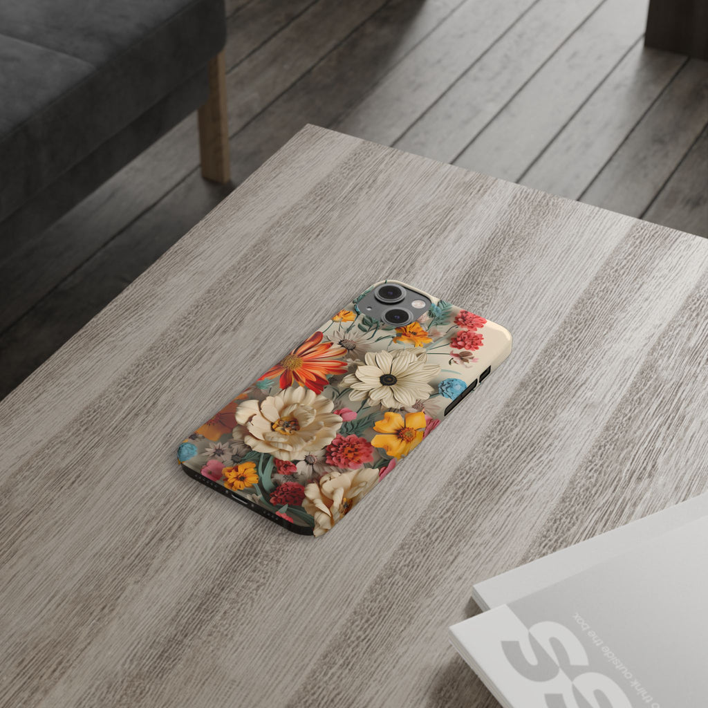 Wildflower iPhone Case: Vintage Style Floral Design, Slim Protective Cover
