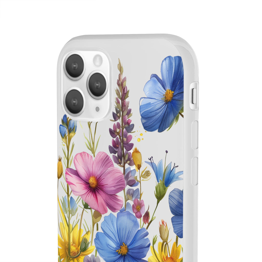 Floral Phone Case: Slim Matte TPU Cover, Wildflower Garden