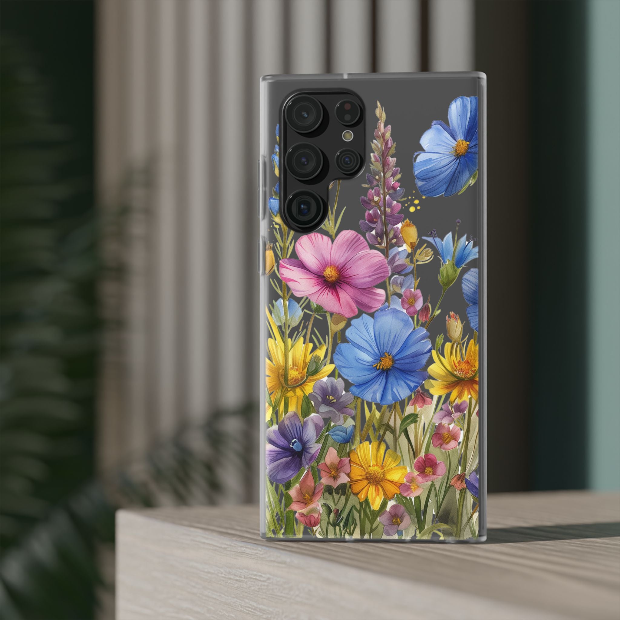 Floral Phone Case: Slim Matte TPU Cover, Wildflower Garden