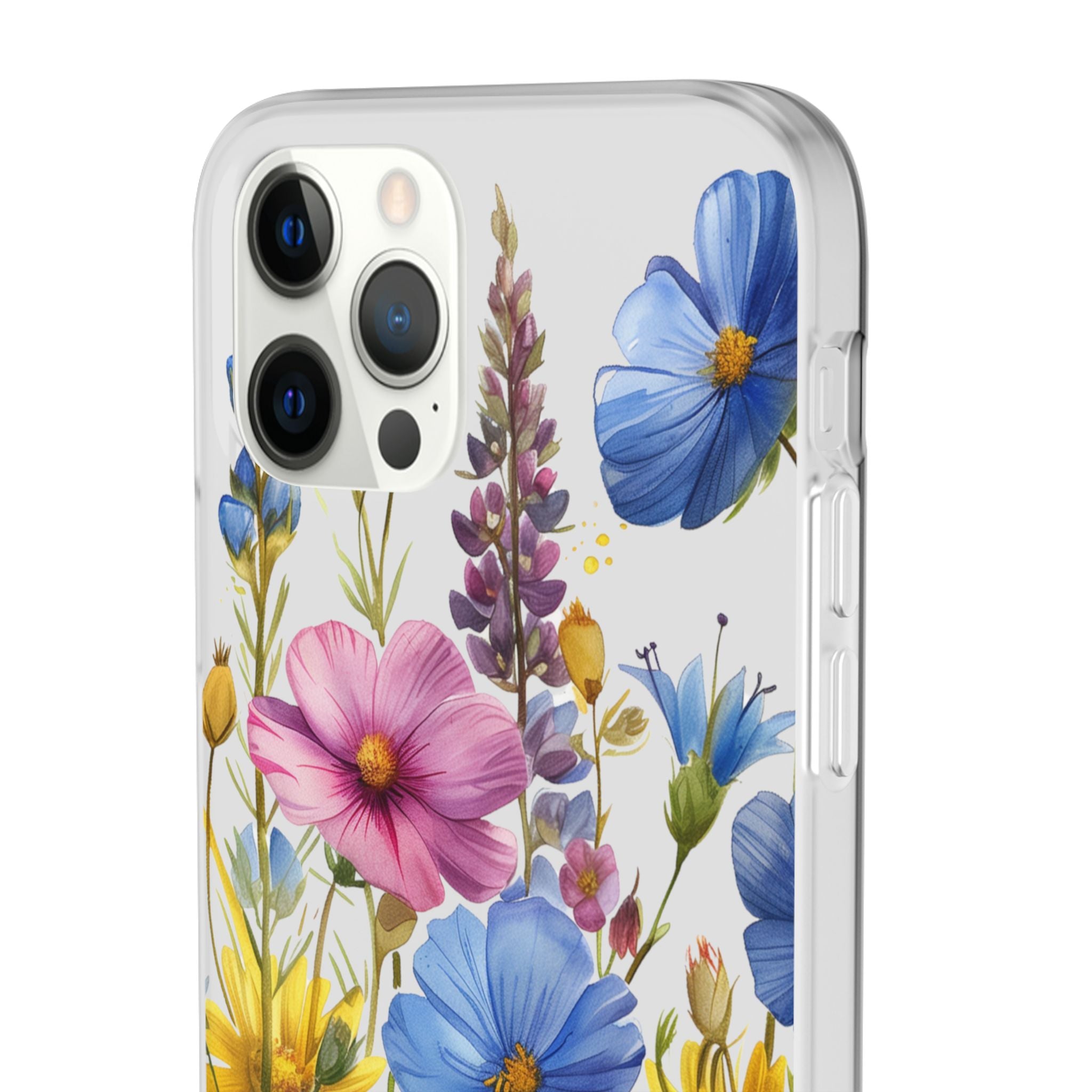 Floral Phone Case: Slim Matte TPU Cover, Wildflower Garden