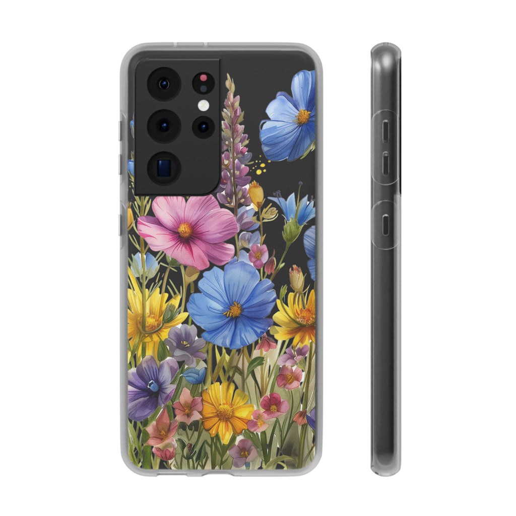 Floral Phone Case: Slim Matte TPU Cover, Wildflower Garden