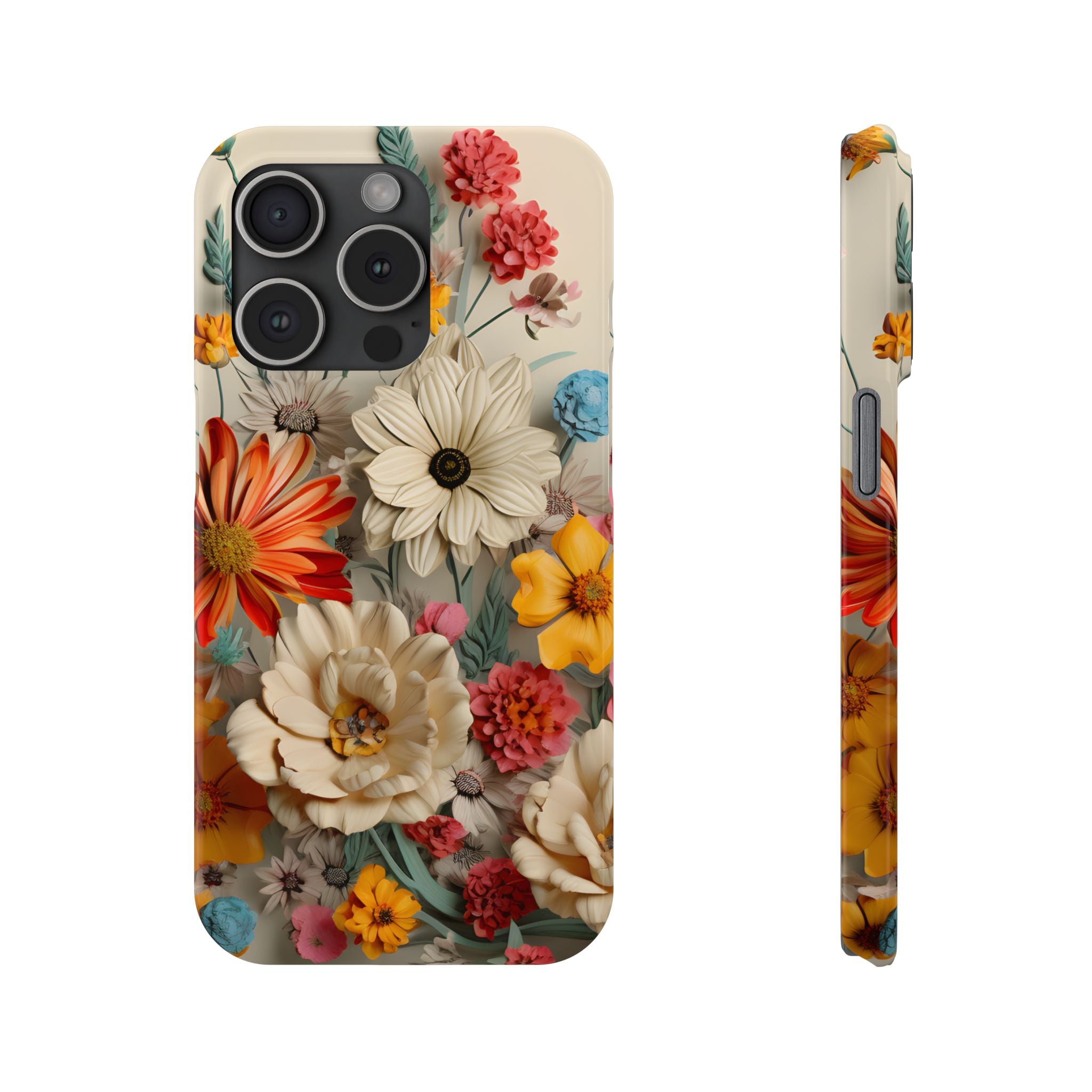 Wildflower iPhone Case: Vintage Style Floral Design, Slim Protective Cover