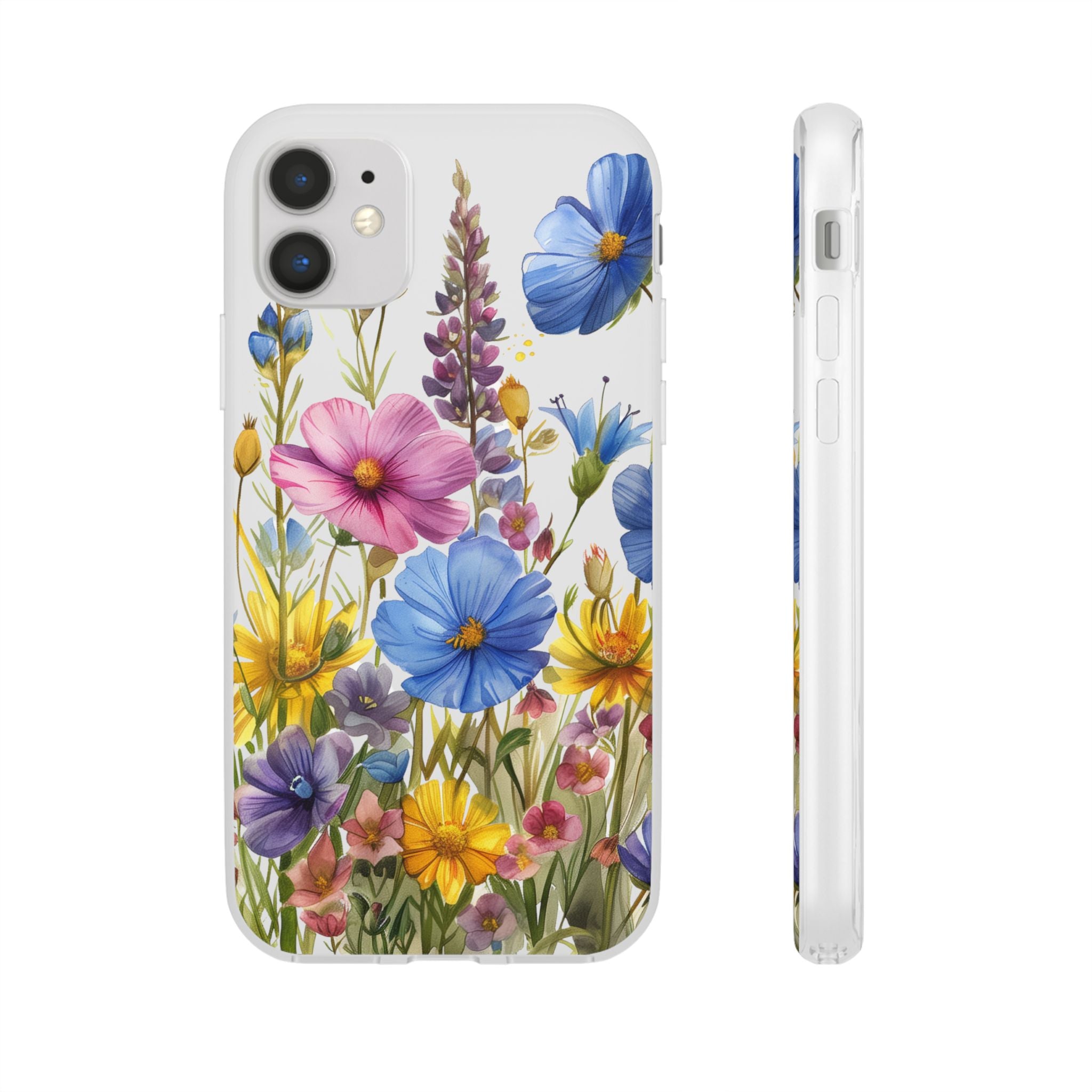 Floral Phone Case: Slim Matte TPU Cover, Wildflower Garden