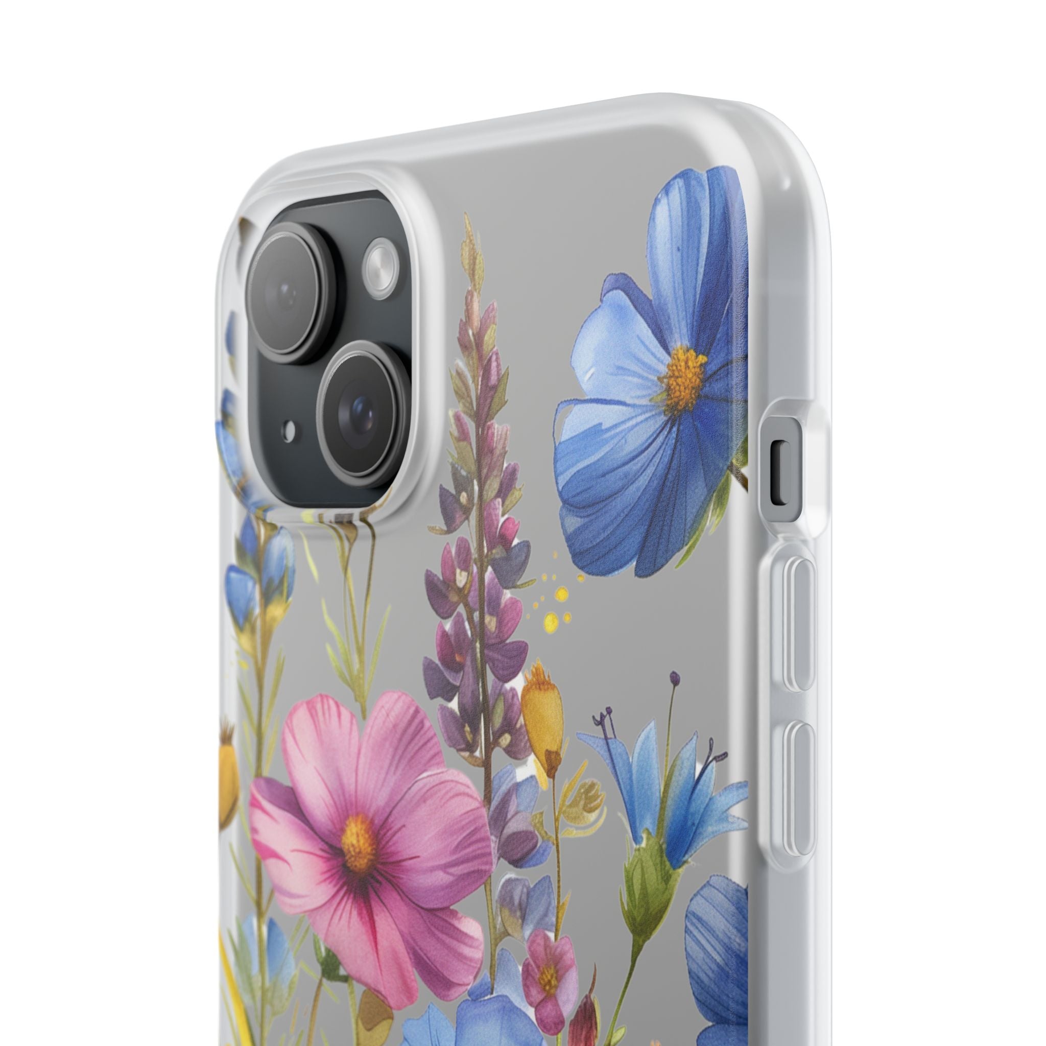 Floral Phone Case: Slim Matte TPU Cover, Wildflower Garden