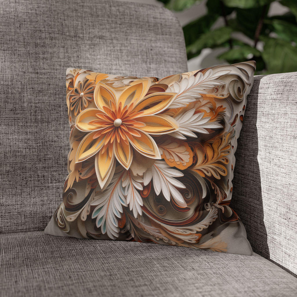 Autumn Chrysanthemum Pillow Cover, Fall Floral Accent Cushion