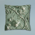 Elegant Chinoiserie Floral Pillow Cover: Sage & Teal Monochromatic Sculpted Botanical Cushion Case