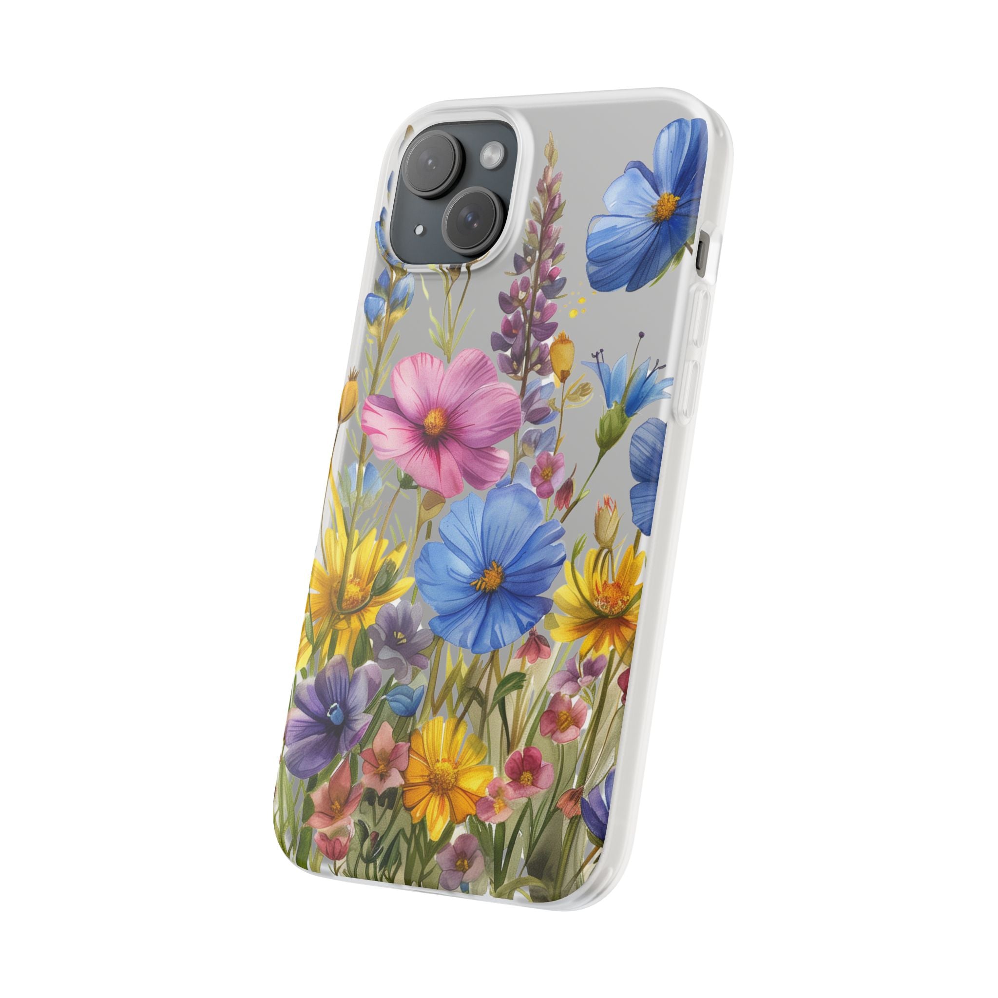 Floral Phone Case: Slim Matte TPU Cover, Wildflower Garden