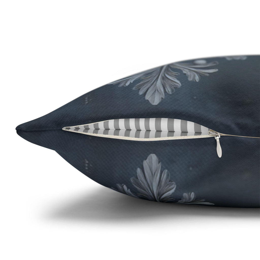 Luxurious Damask Inspired Navy & Silver Pillowcase, Elegant Deep Navy Blue Decor, Classic Home Accent