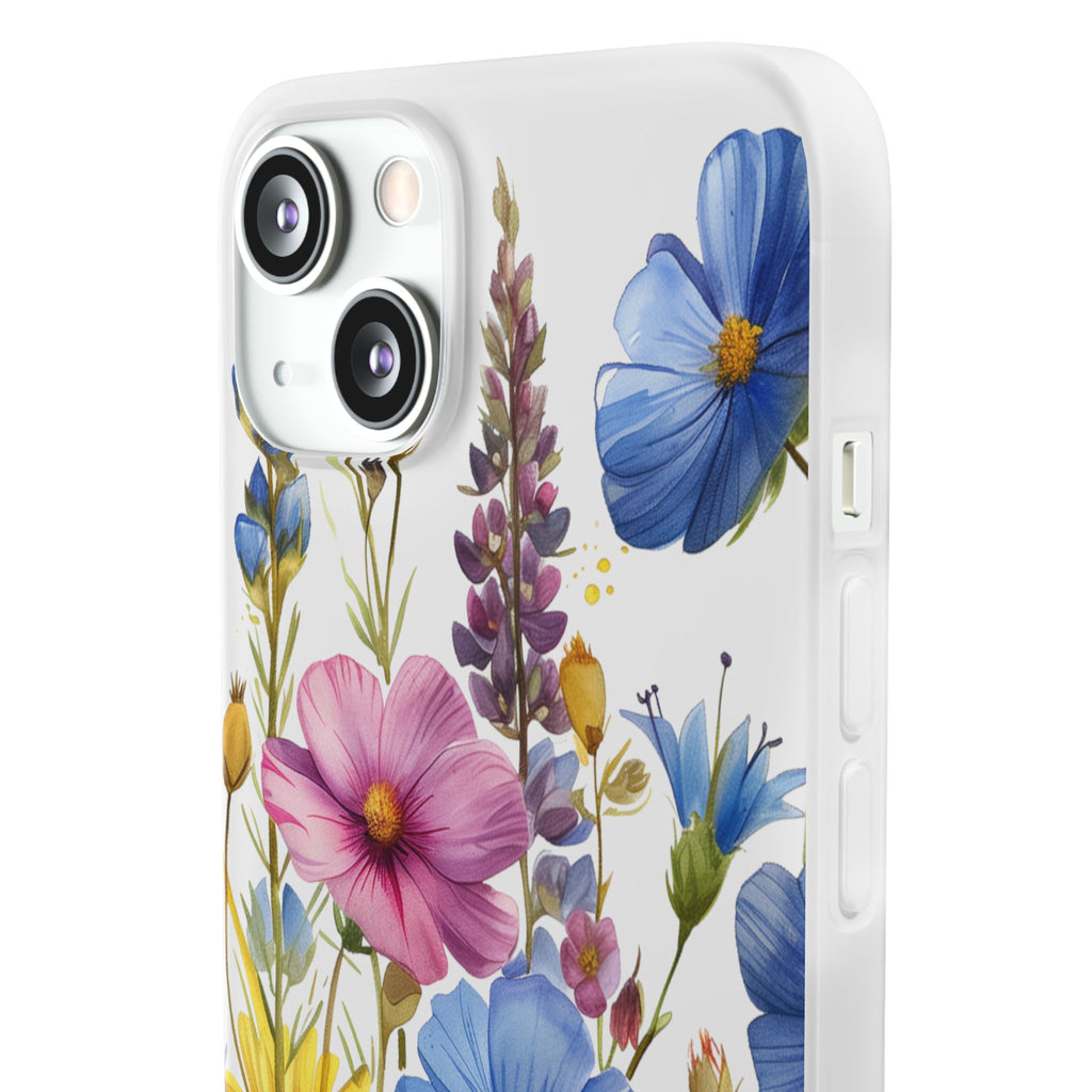 Floral Phone Case: Slim Matte TPU Cover, Wildflower Garden