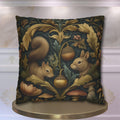 William Morris Woodland Forest Pillow Cover: Squirrel & Rabbit Tapestry-Style Cushion Case