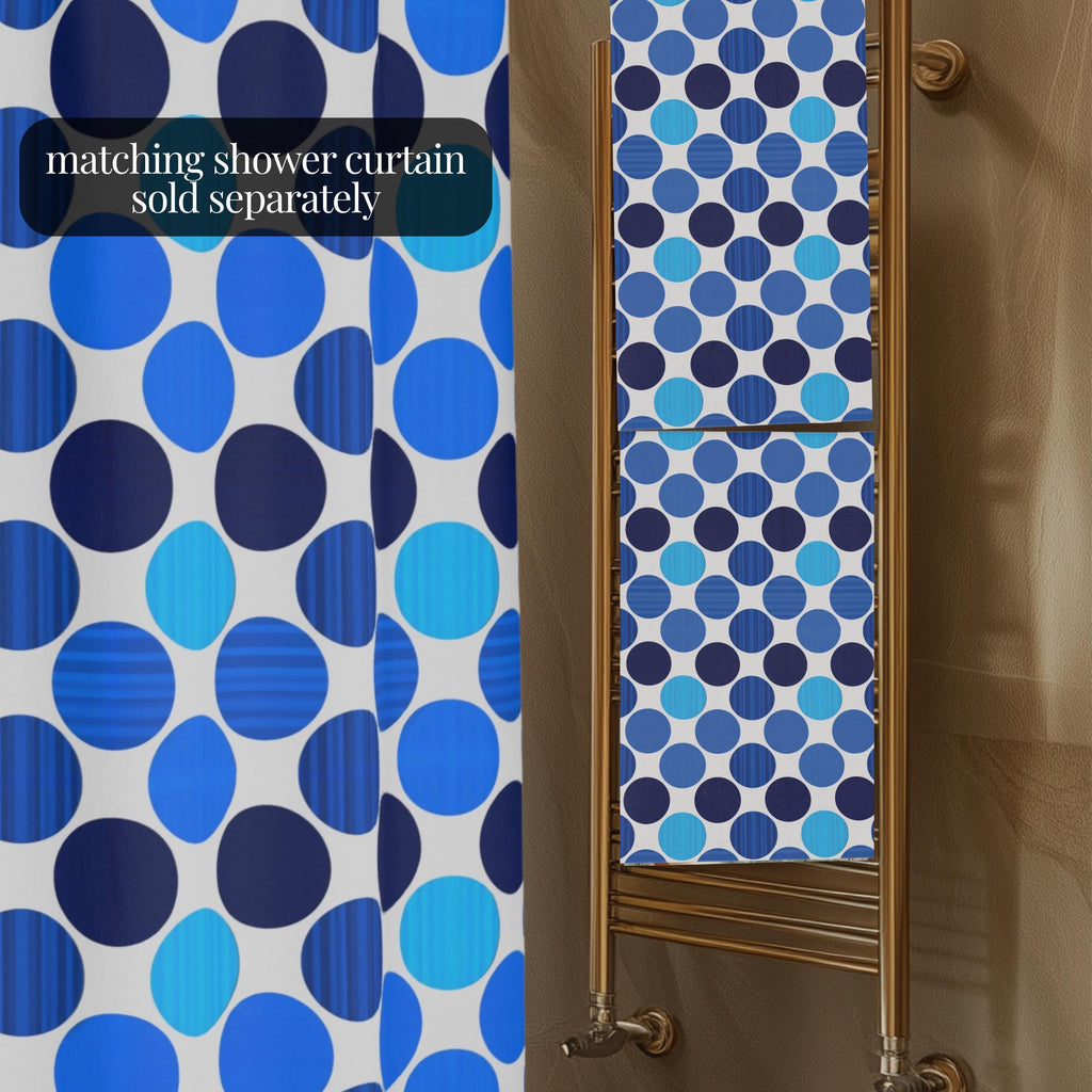 Bauhaus Hand Towel: Retro Mid Century Modern Polka Dot Decor