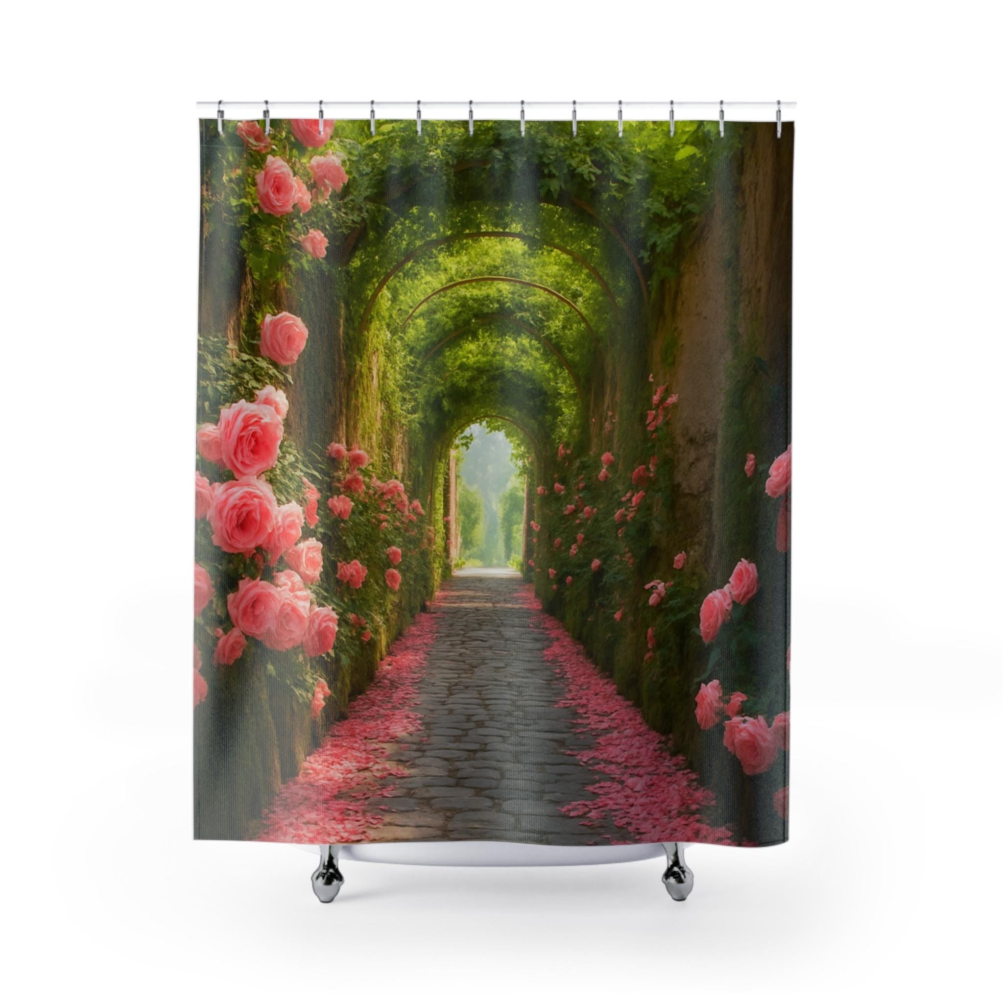Enchanting Floral Shower Curtain: Romantic Vintage Garden Bathroom Decor for Weddings, Spa Retreats, Gifts