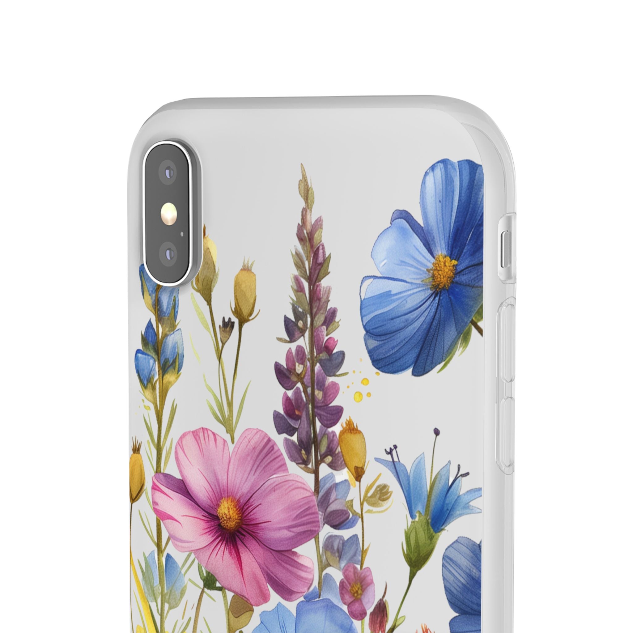 Floral Phone Case: Slim Matte TPU Cover, Wildflower Garden