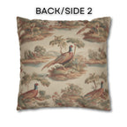 French Toile Pheasant Pillow Cover: Vintage Style Country Bird Scene