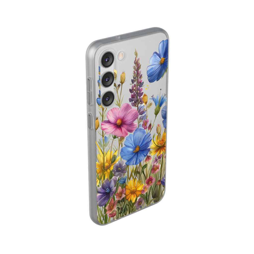 Floral Phone Case: Slim Matte TPU Cover, Wildflower Garden