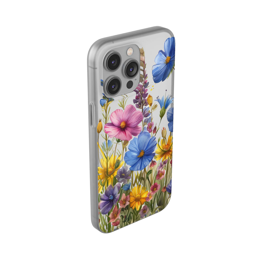 Floral Phone Case: Slim Matte TPU Cover, Wildflower Garden