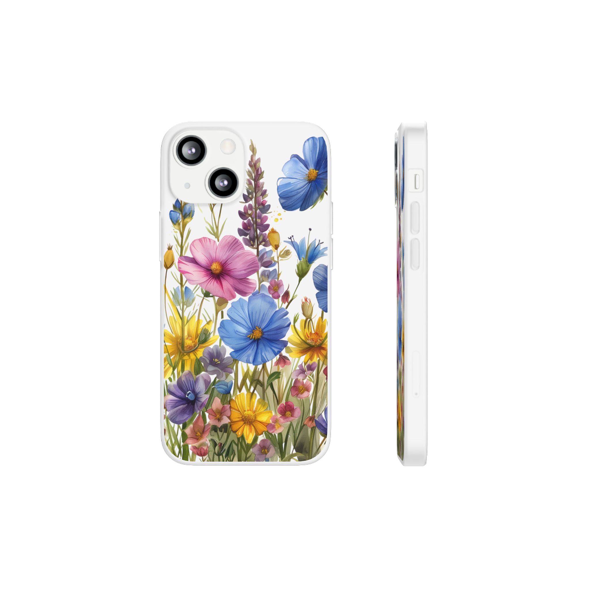 Floral Phone Case: Slim Matte TPU Cover, Wildflower Garden