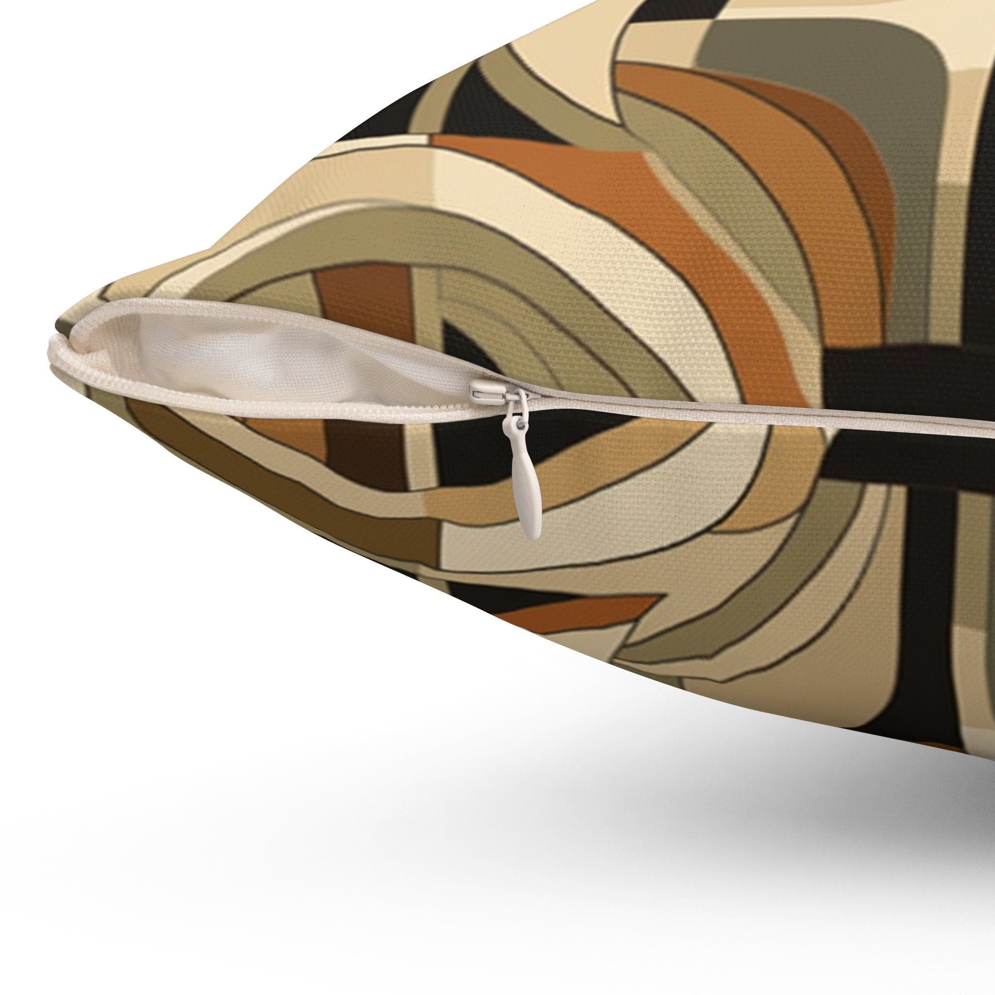 Geometric Earth Tone Throw Pillow: Modern Abstract Decor