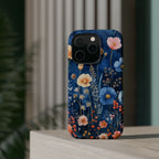 Blue Wildflower MagSafe iPhone Case: Dreamy Floral Design 14 15 16 Pro Plus Max