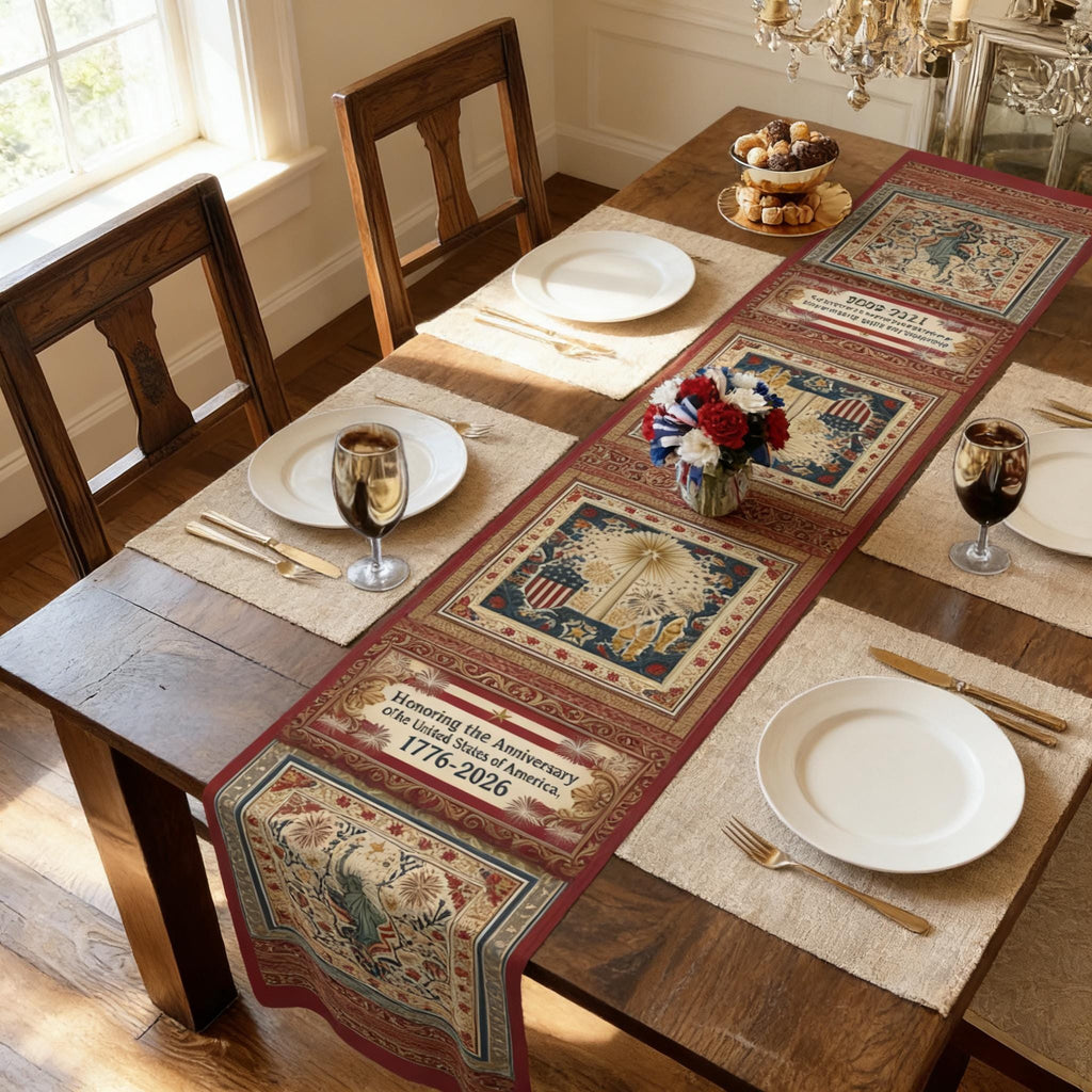 Patriotic Table Runner: America 250th Anniversary Home Decor
