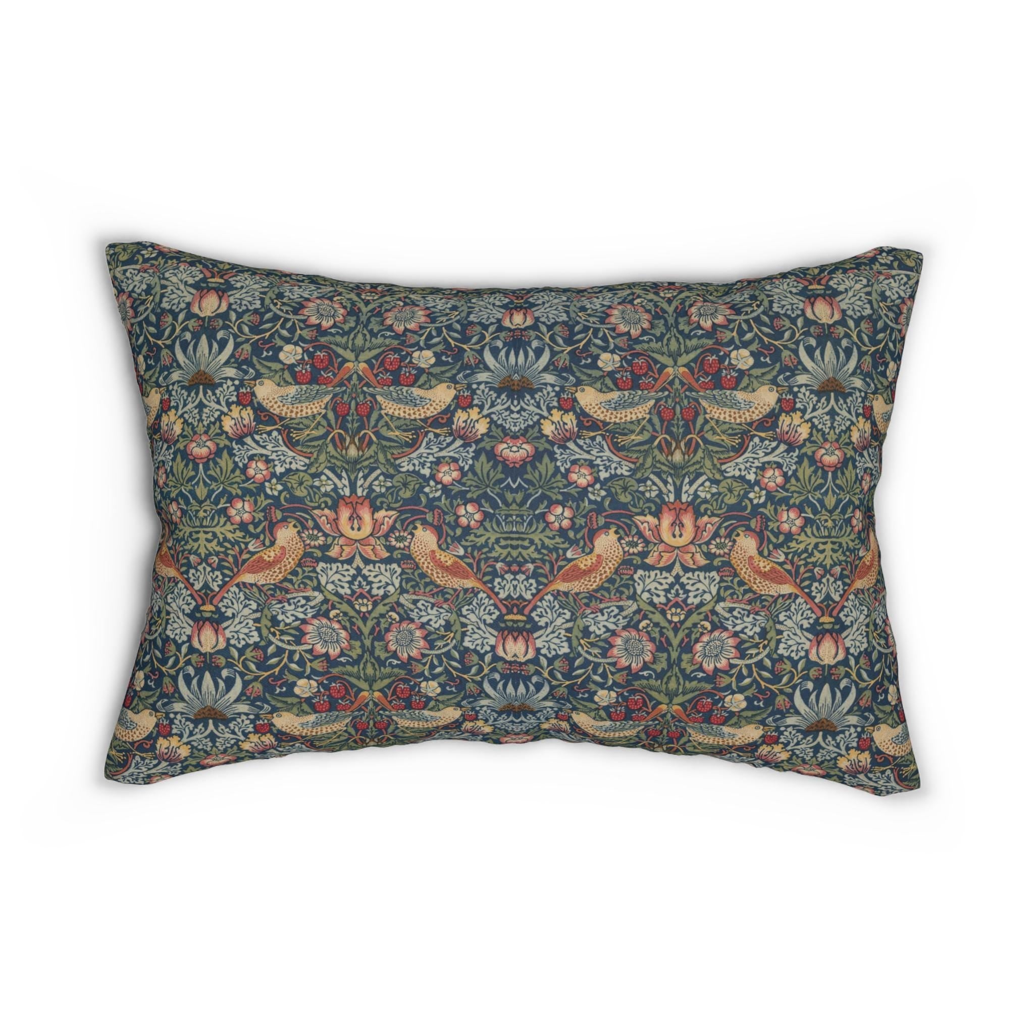 Strawberry Thief Heritage Lumbar Pillow: William Morris Classic Reimagined