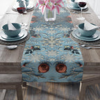 Winter Wonderland Table Runner Blue Aqua & Red Christmas Dining Holiday Centerpiece Festive Design
