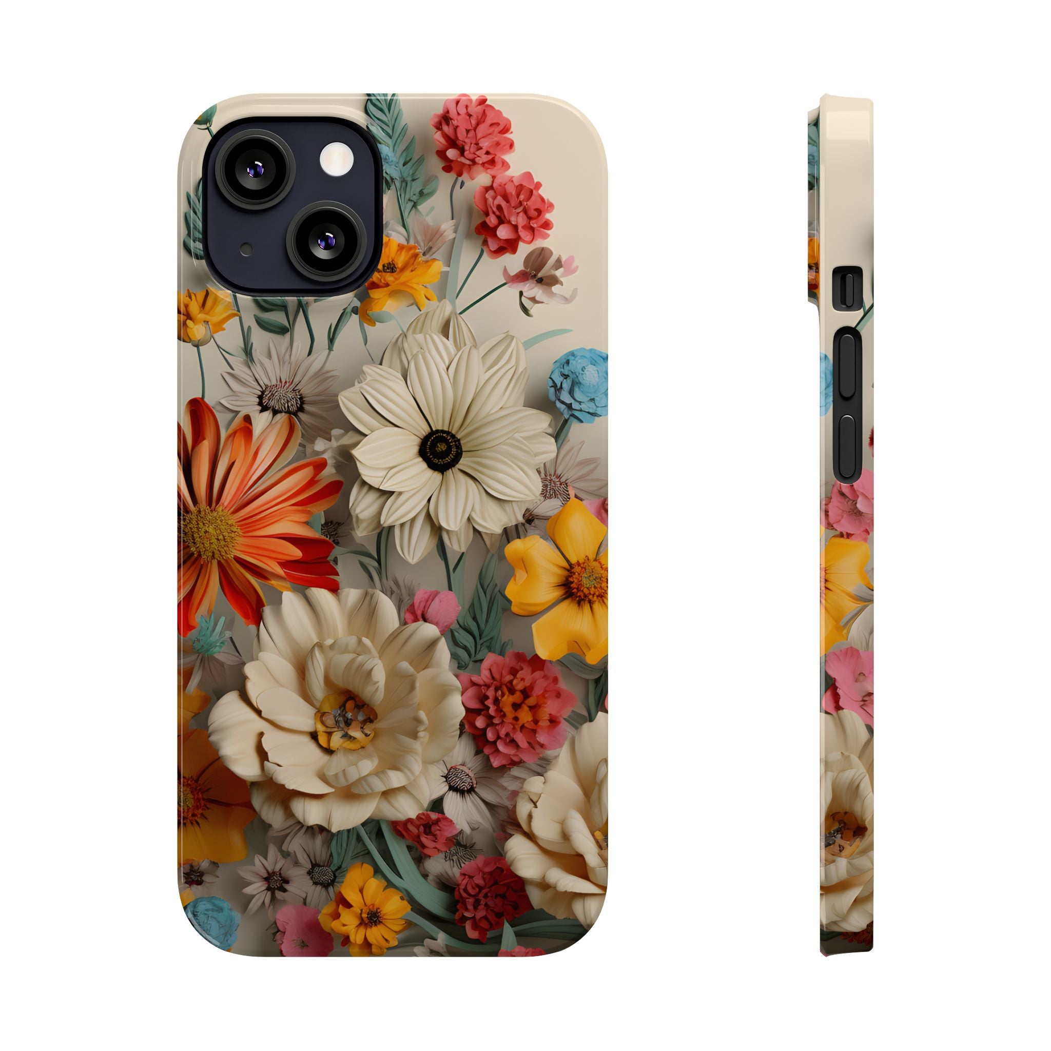 Wildflower iPhone Case: Vintage Style Floral Design, Slim Protective Cover