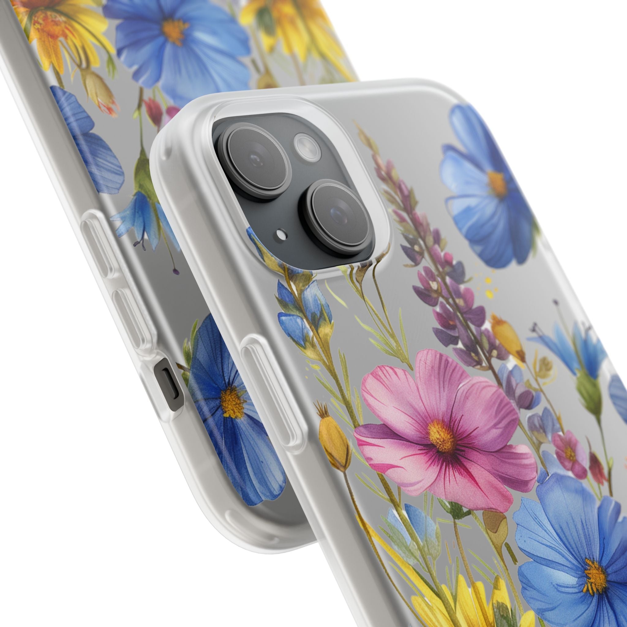 Floral Phone Case: Slim Matte TPU Cover, Wildflower Garden