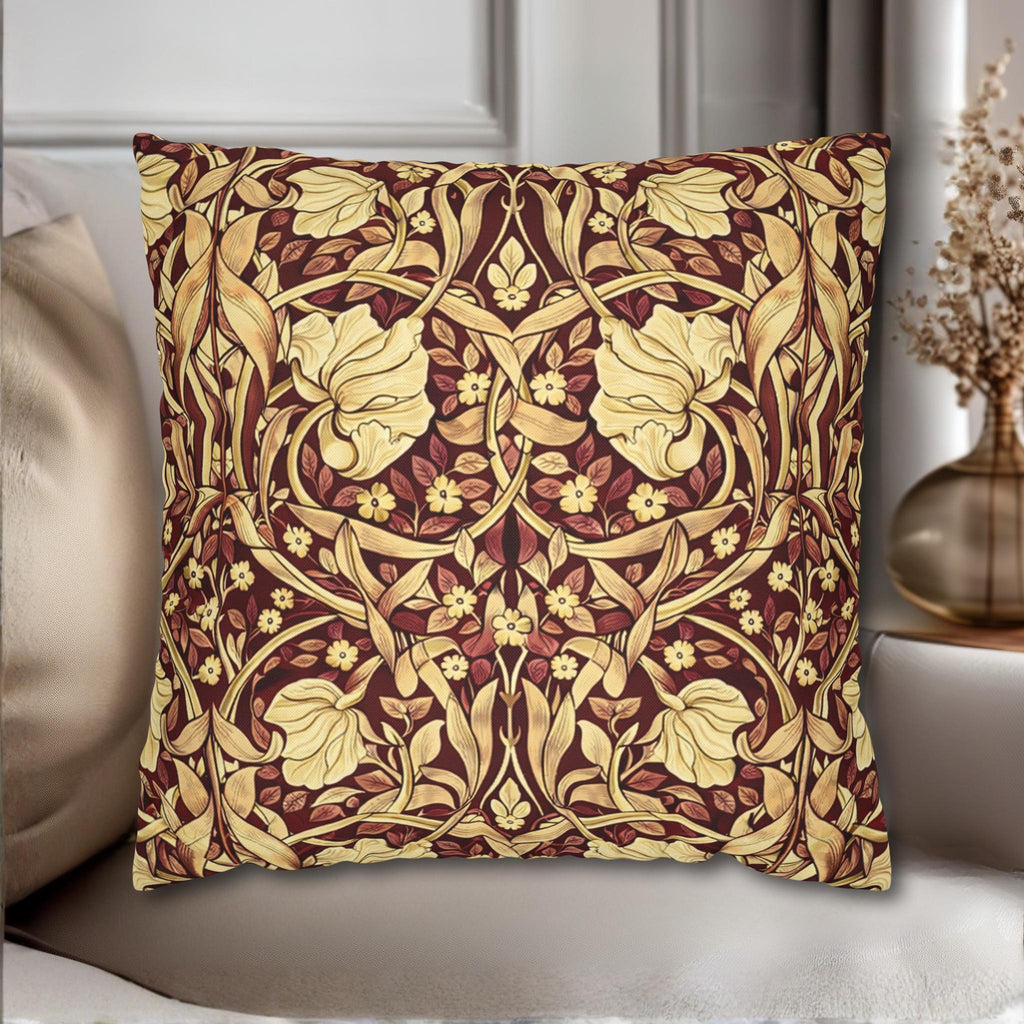 William Morris Pillow Cover: Burgundy Champagne Vintage Pimpernel Reconstructed