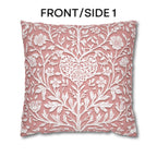 William Morris Inspired Heart & Blooms Pillow Cover: Faux Lace Botanical Design