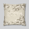Floral Scrollwork Pillow Cover, Cream Beige Tones, Elegant Home Decor